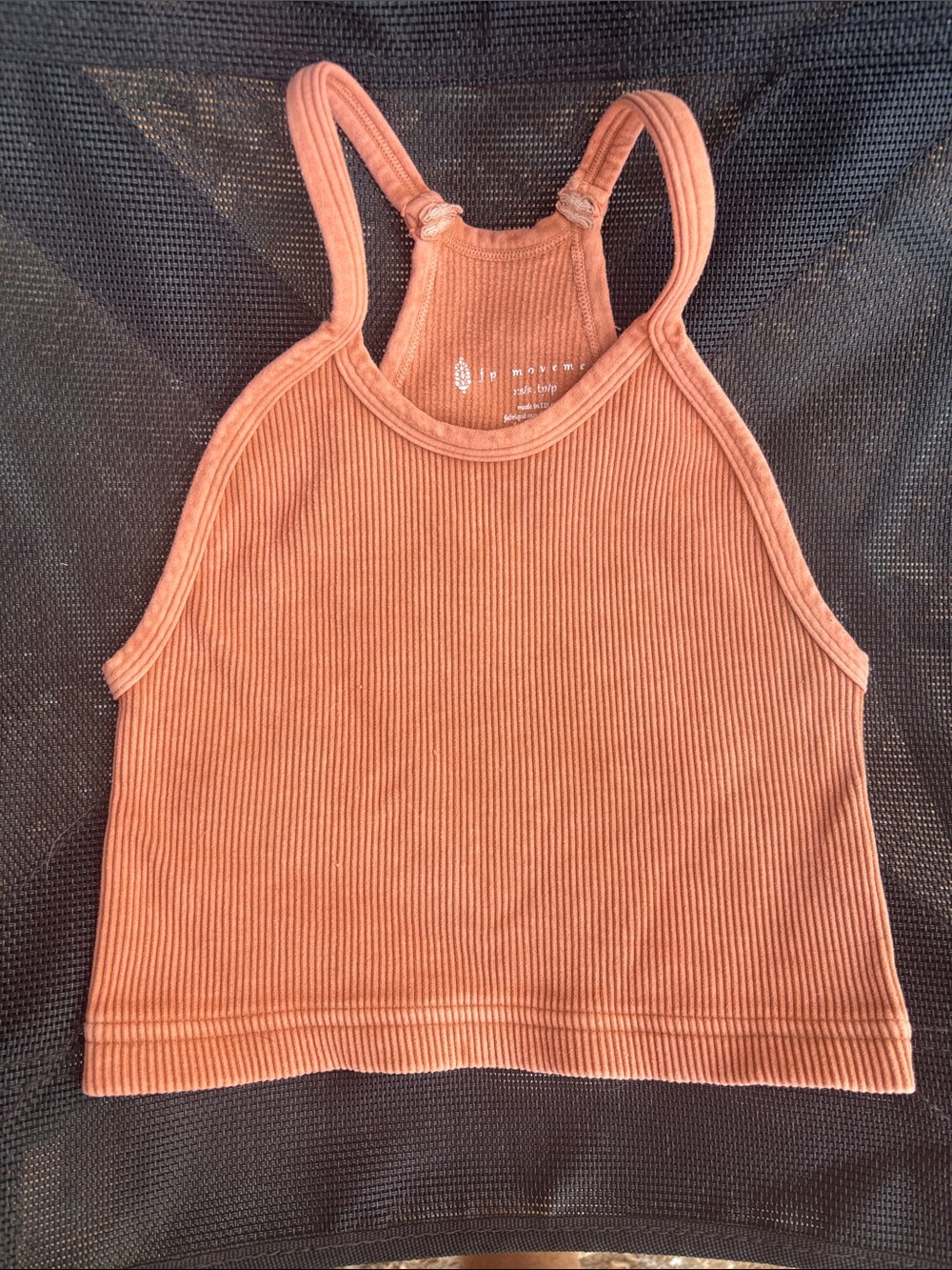 FP Movement by Free People Ribbed Crop Tank - Rusty Orange Salmon